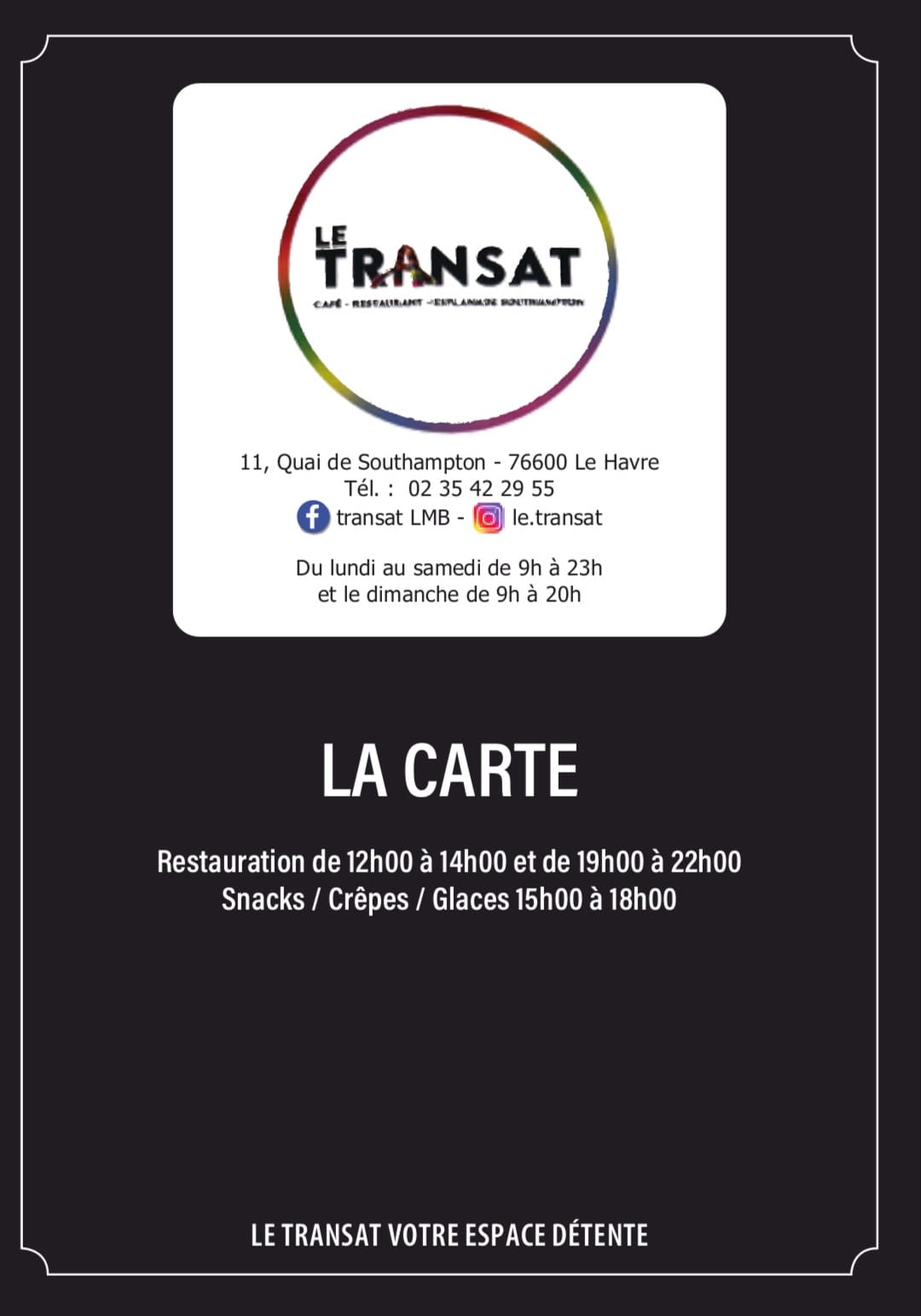 Carte du Transat — page 1