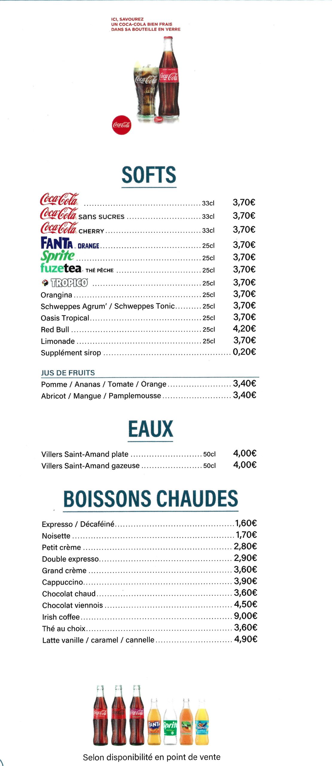 Carte des boissons — page 3